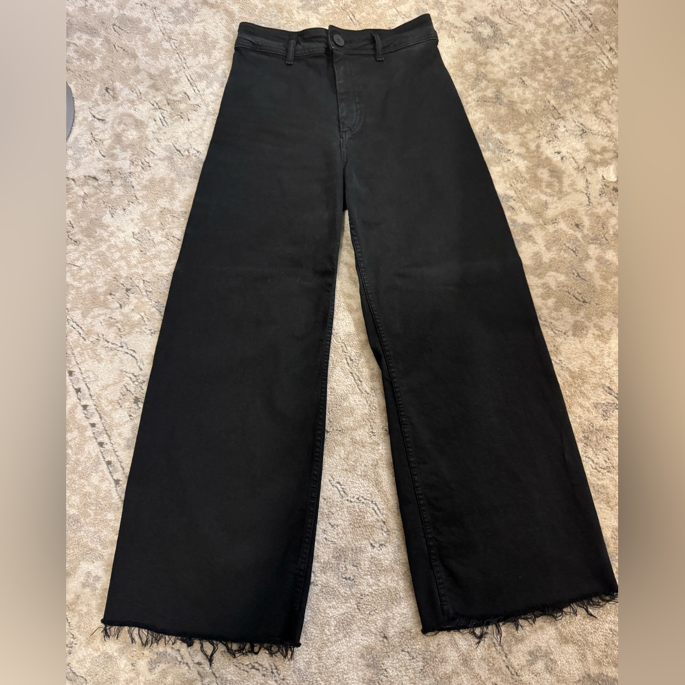 Zara Black Denim with Frayed Edges